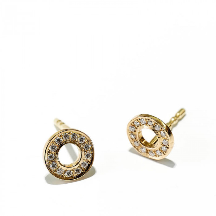 Hippy Ring XS Ohrstecker Rosegold mit 32 Brillanten