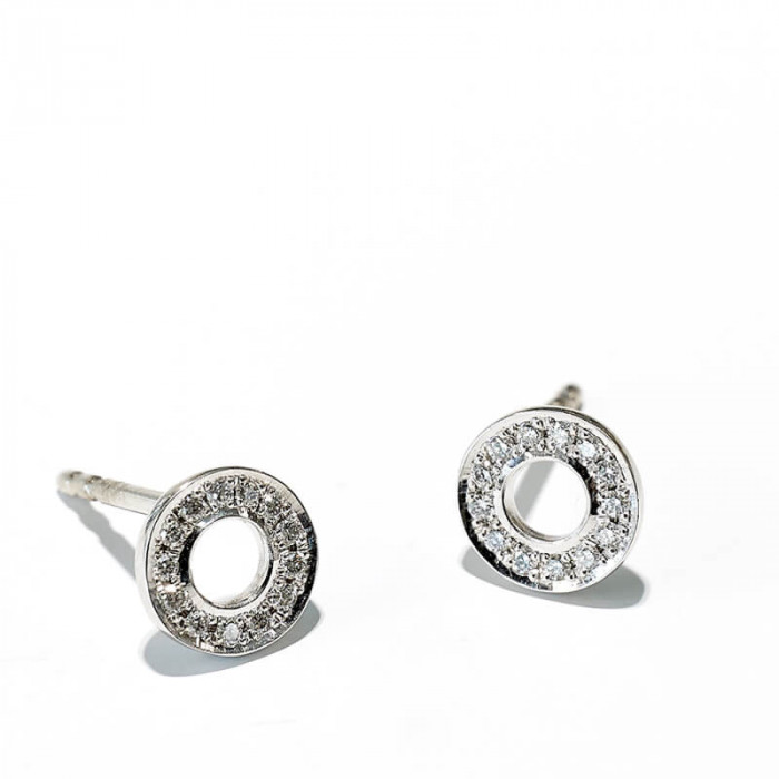 Hippy Ring XS Ohrstecker Weissgold 26 Brillanten