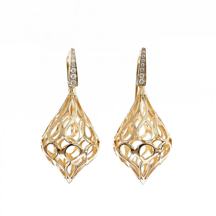Ohrschmuck Swing M in Roségold mit Brillanten