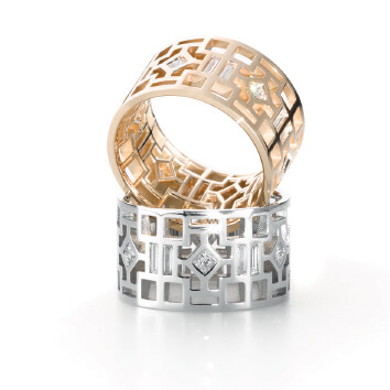 Ringe Wertschätzung und Geduld und Schönheit aus der Ring-Kollektion Kumiko.